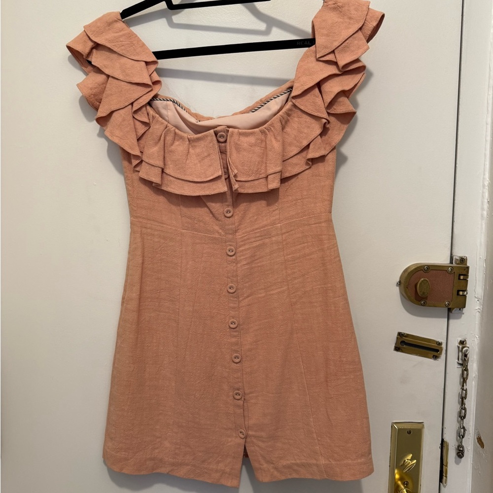 SAYLOR Peach Ruffled mini dress
